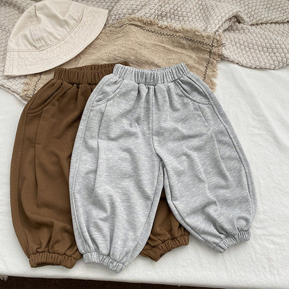 Baby Solid Color Loose Spring Autumn Baby Trousers-11