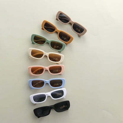 Kids Candy Color Square Frame Fashion Sunglasses-0