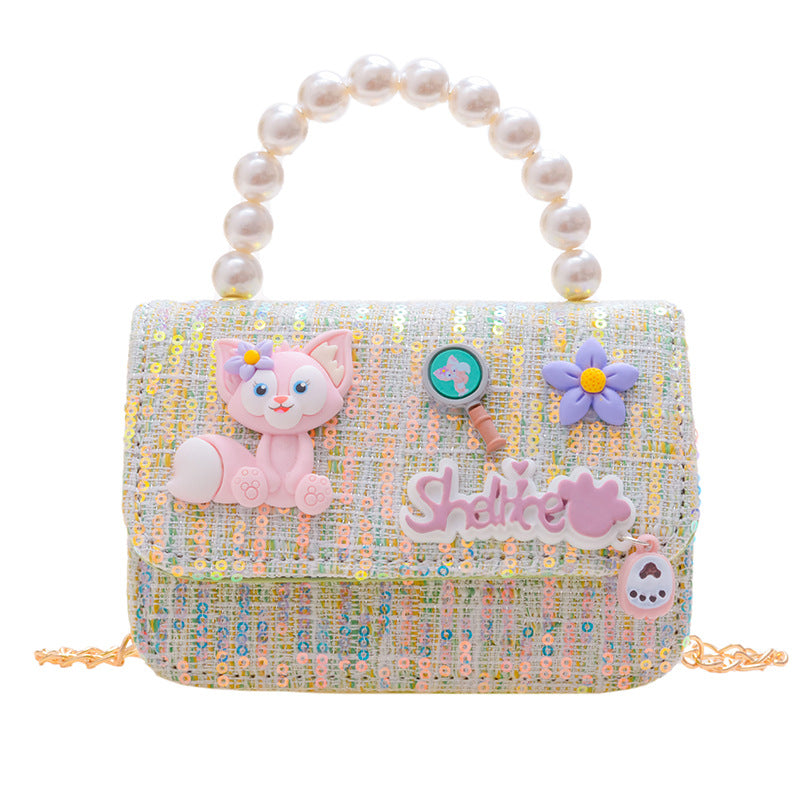 Children Girl Cartoon Patched Pattern Fashion Princess Crossbody Bags-11