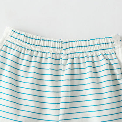 Baby Smiley Patched Pattern Striped Graphic Tee Combo Shorts Sets-12