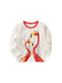 Baby Girl In New Autumn Cartoon Pattern Crewneck Casual Shirts-1