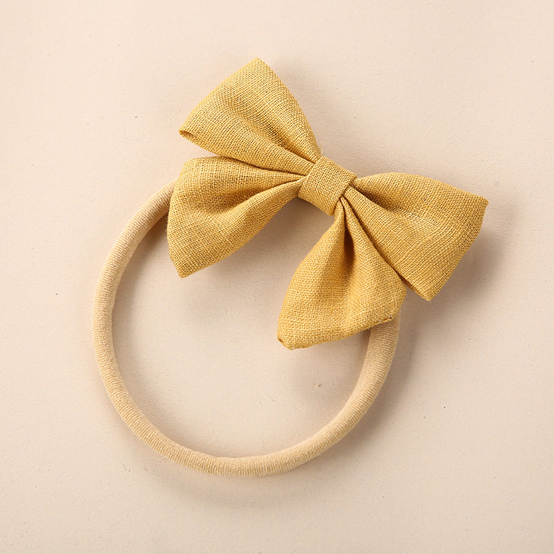 Baby Solid Color 3D Bow Handmade Elastic Headband-12