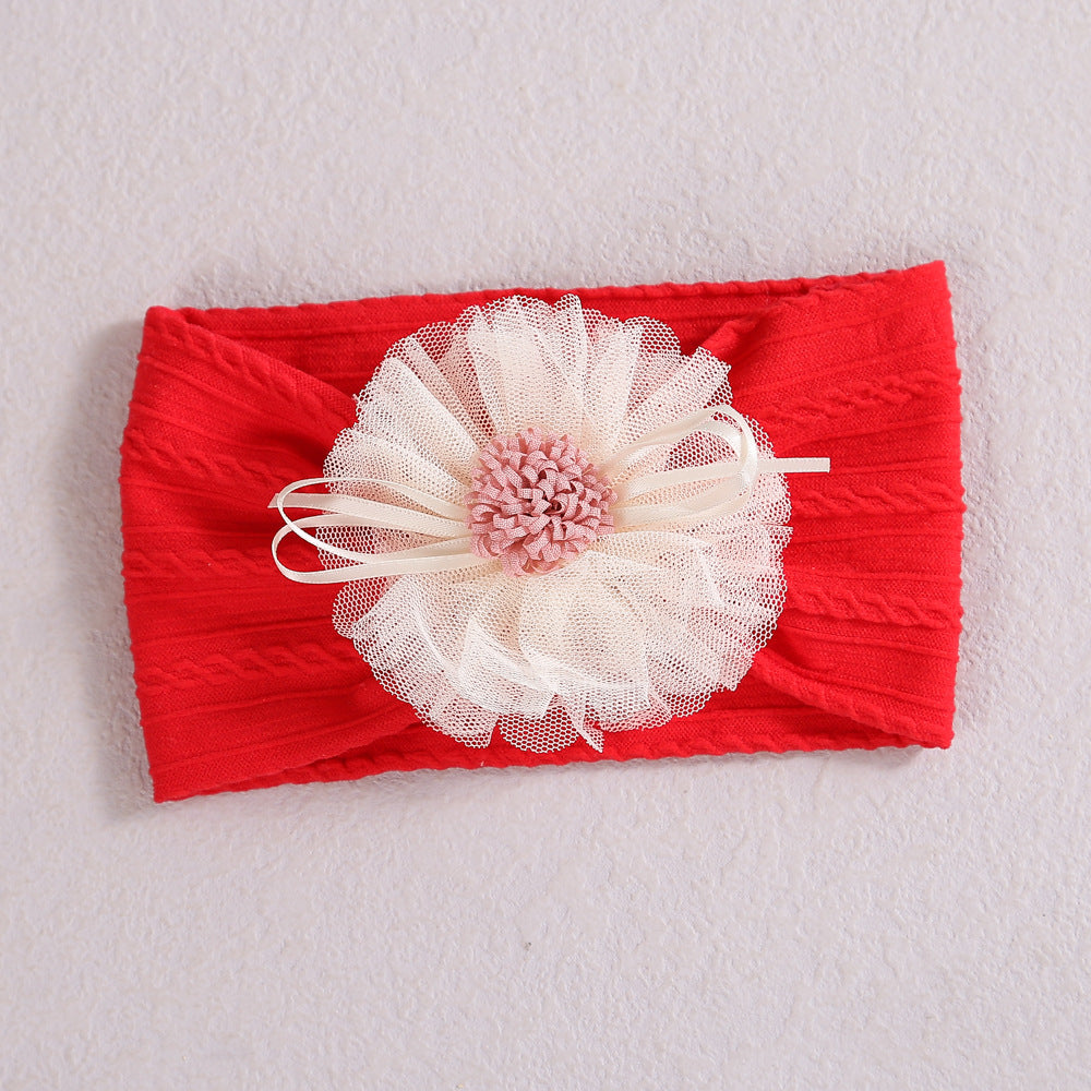 Baby Lace Floral Elastic Cotton Headband-12