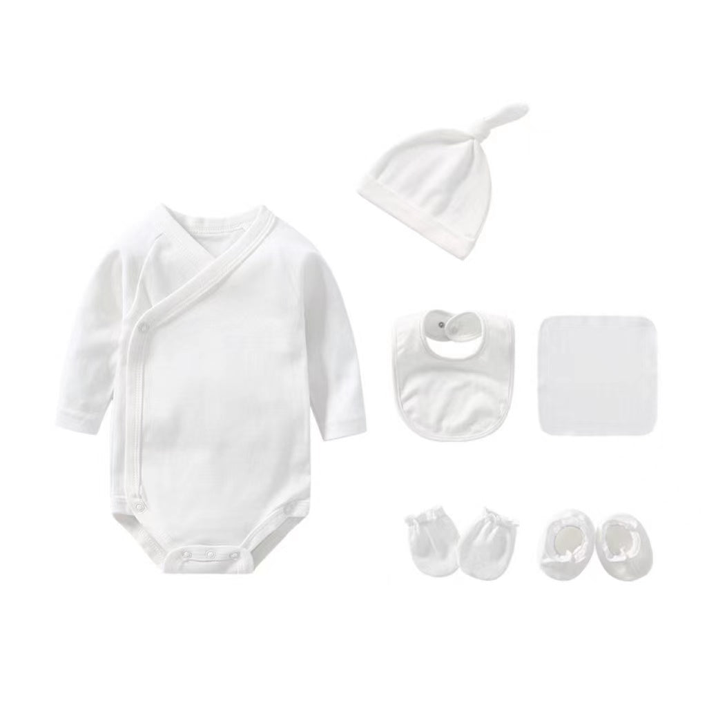 Newborn Solid Color Cotton Bodysuit Thin Style Sets-12