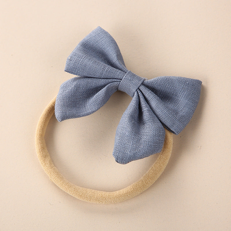 Baby Solid Color 3D Bow Handmade Elastic Headband-14