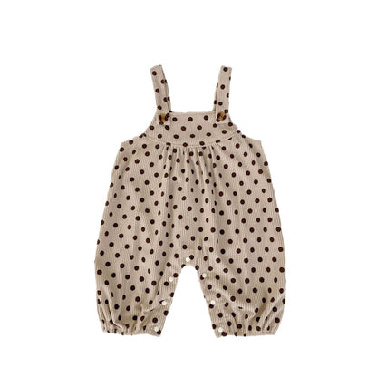 Polka Dot Overalls With Solid Color Shirts Sets-14