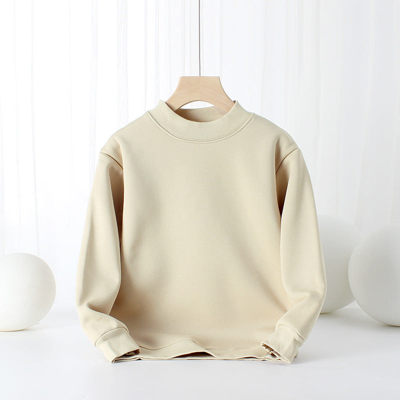 Baby Solid Color Thickened Autumn Basic Hoodies-14