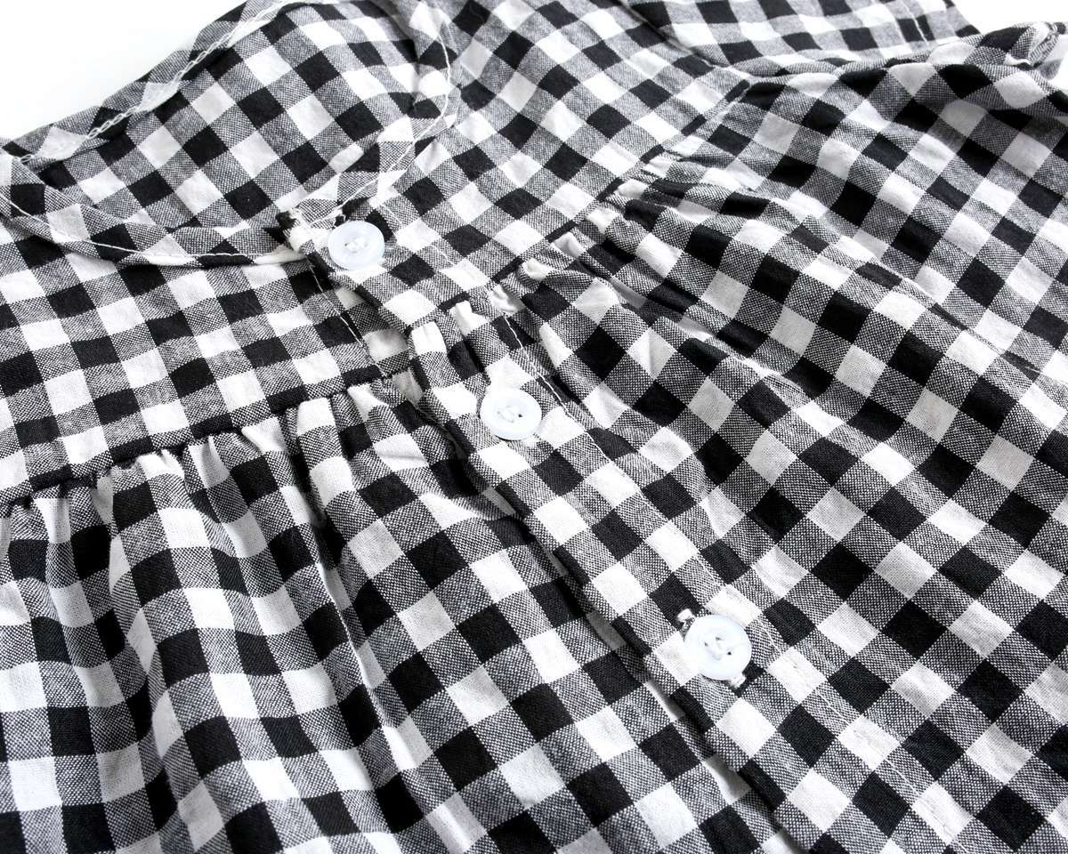 Baby Girl Plaid Pattern Single Breasted Design Shirt Combo Shorts Sets-14