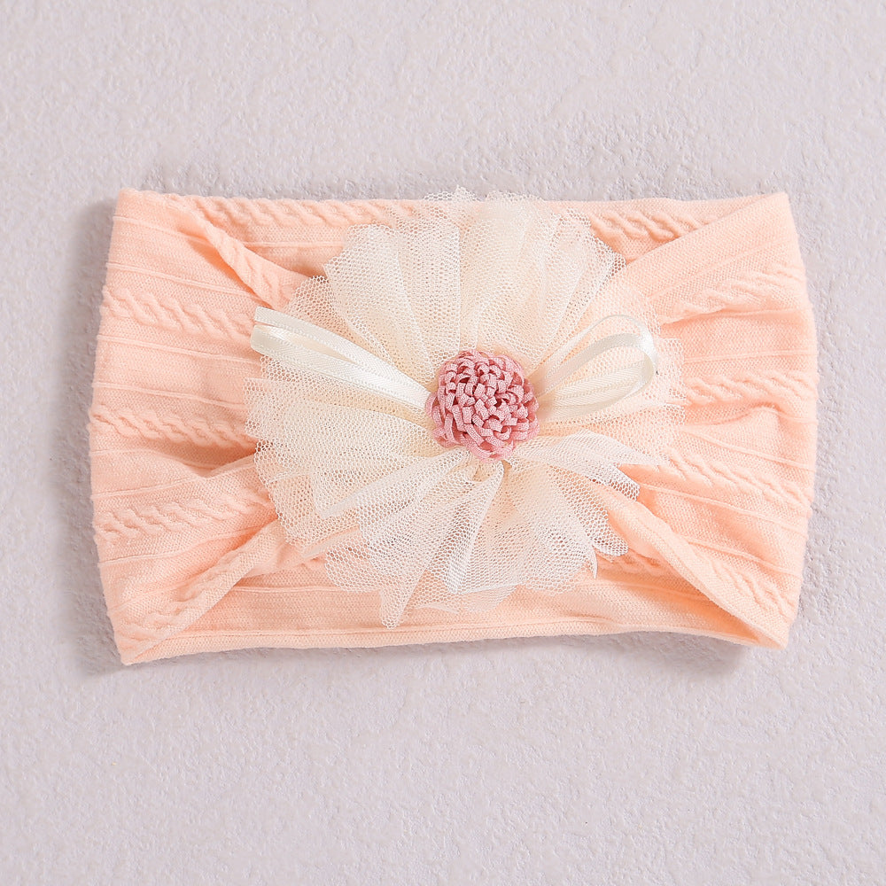 Baby Lace Floral Elastic Cotton Headband-14