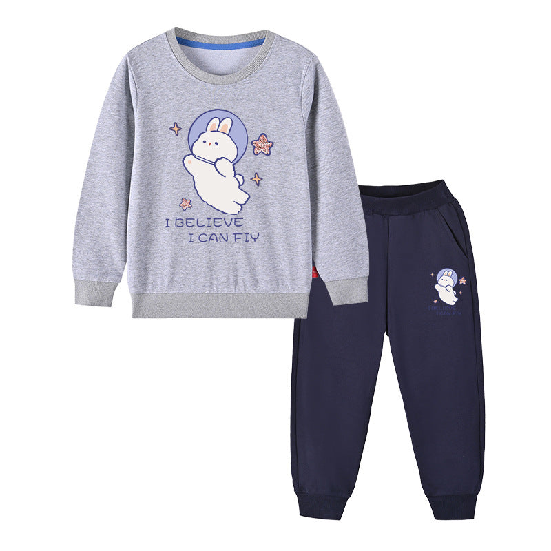 Baby Girl Cute Bunny Graphic Hoodie Combo Loose Trousers Soft Cotton Sets-9