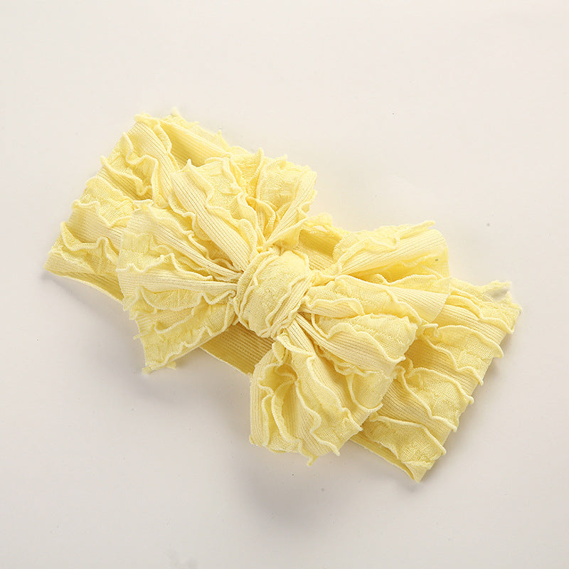 Baby Solid Color Elastic Handmade Big Bow Headband-14