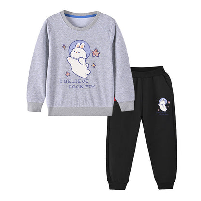 Baby Girl Cute Bunny Graphic Hoodie Combo Loose Trousers Soft Cotton Sets-10