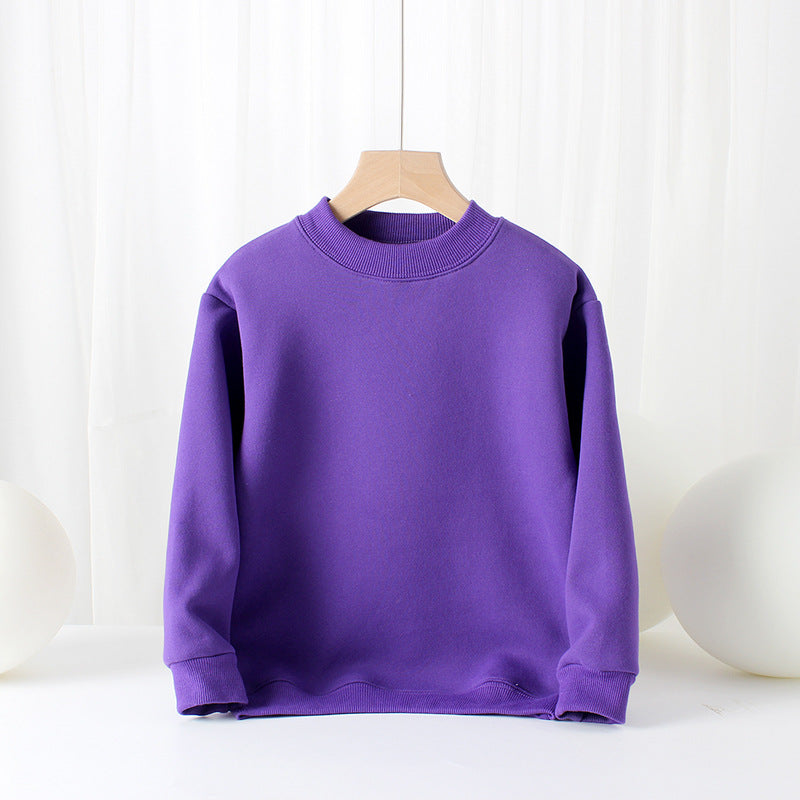 Baby Solid Color Thickened Autumn Basic Hoodies-15