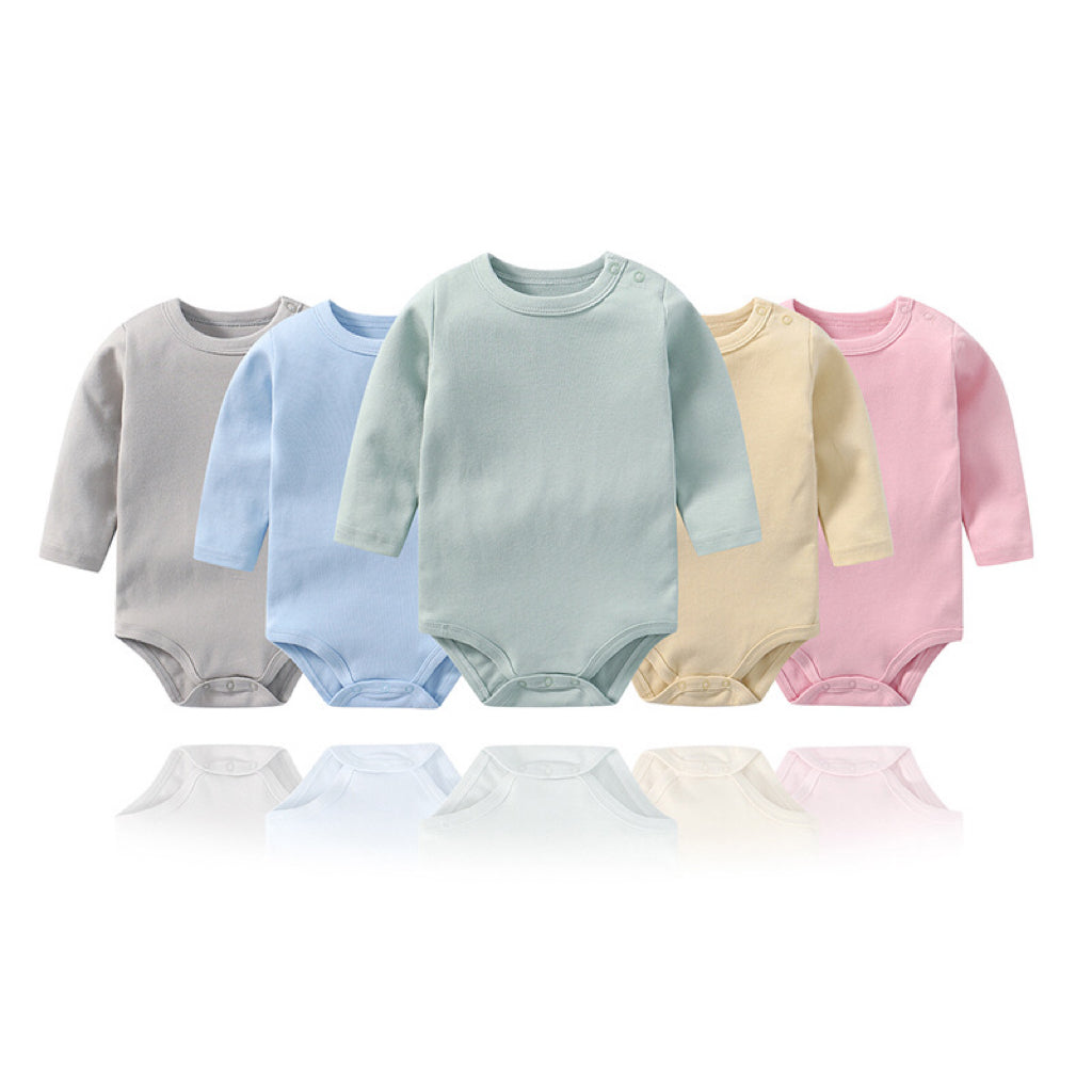 Baby Multi Color Comfy Cotton Long Sleeve Onesies Bodysuits-0