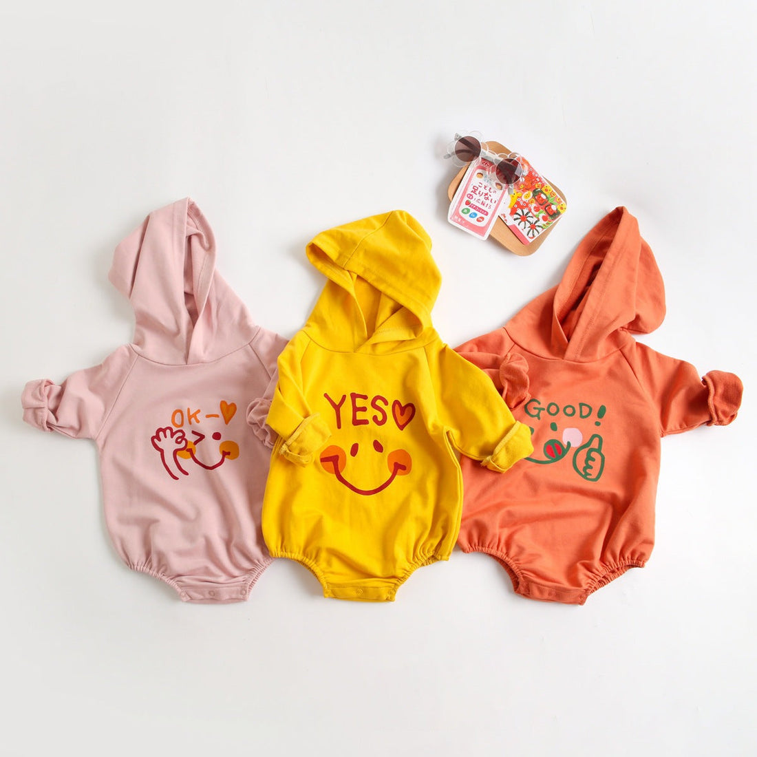 Baby Girl 1pcs Cartoon Pattern Long Sleeved Funny Onesies With Hat-0