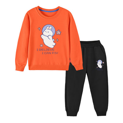 Baby Girl Cute Bunny Graphic Hoodie Combo Loose Trousers Soft Cotton Sets-11