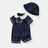 Baby Unisex Boy Girl College Style Romper Combo Sun Hat-0