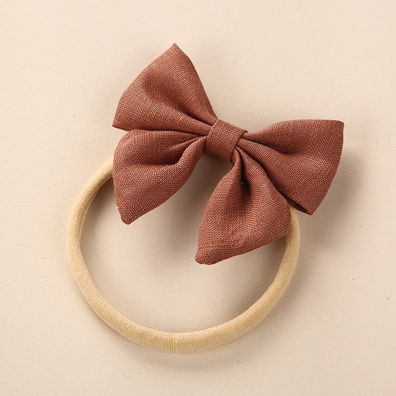 Baby Solid Color 3D Bow Handmade Elastic Headband-16