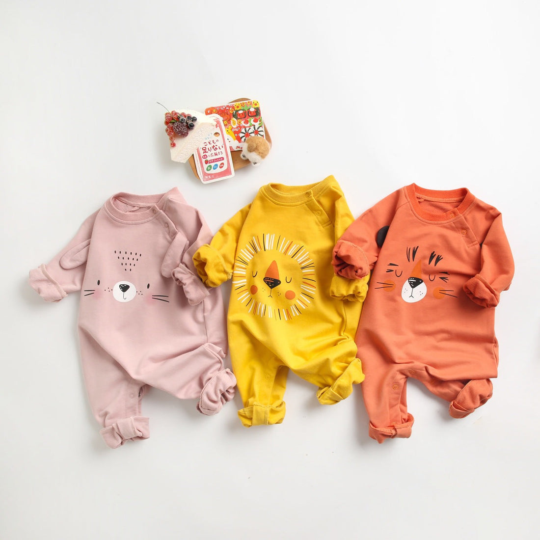 Baby Cartoon Animal Pattern Soft Cotton Long Sleeved Cute Romper-0