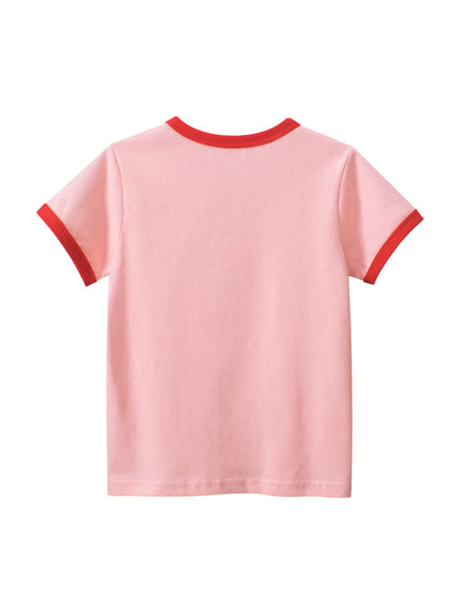 Strawberry Bear Printing Girls’ T-Shirt In European And American Style For Summer-1