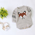 Baby Cartoon Fox Graphic Long Sleeves Triangle Knitted Romper Jumpsuit In Autumn-0