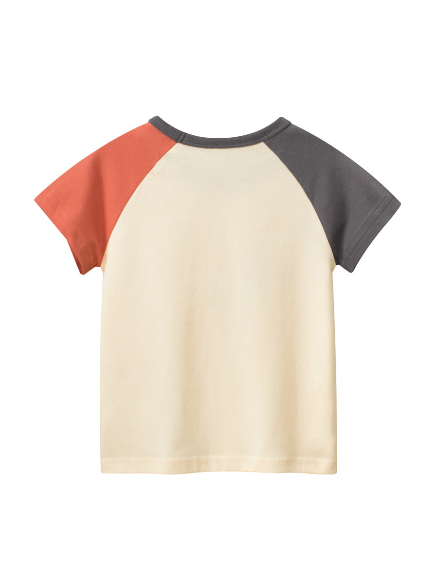 Boys’ Cartoon Teddy Bear Pattern T-Shirt In European And American Style-1