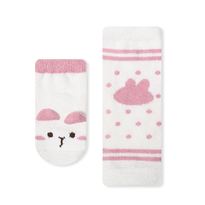 Baby Cartoon Animal Print Pattern Non-Slip Warm Long Socks-1