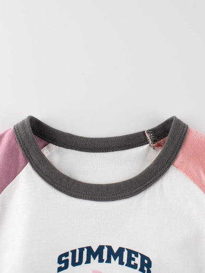 Ice-Cream Cartoon Print Girls’ T-Shirt In European And American Style For Summer-2
