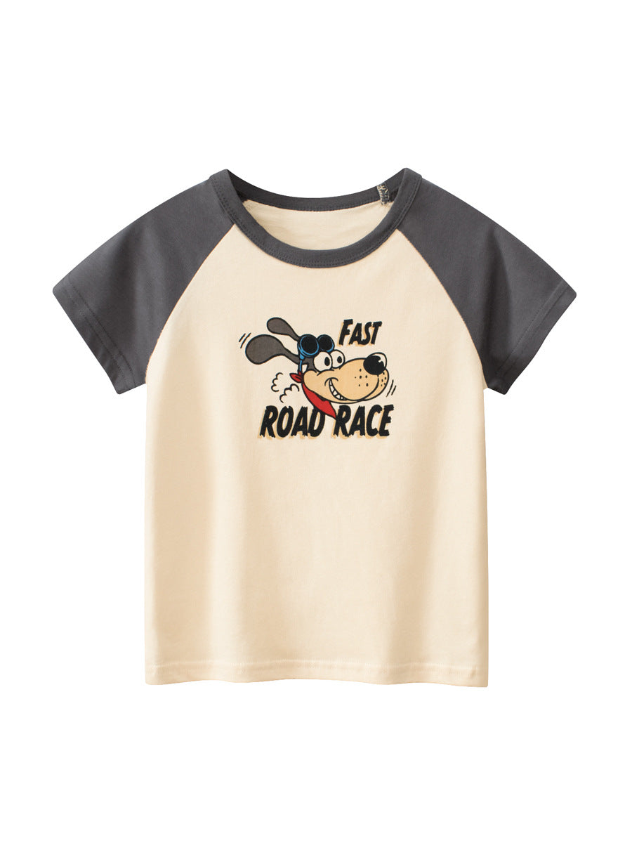 Boys’ Cartoon Animals Pattern T-Shirt In European And American Style-0