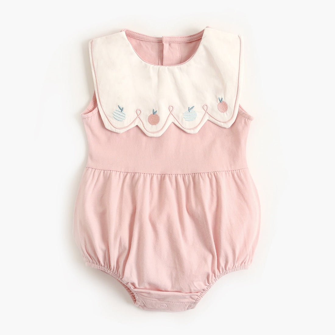 Baby Embroidered Pattern Sleeveless Cute Onesies-1