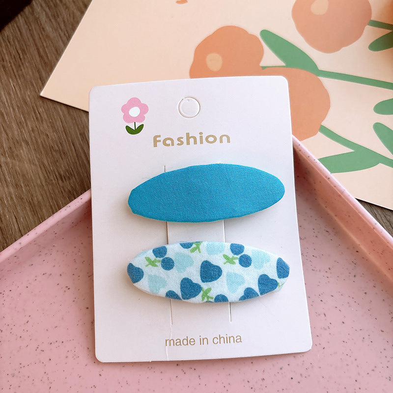 Of 2 Candy-Colored Oval Cloth Hair Clips-1