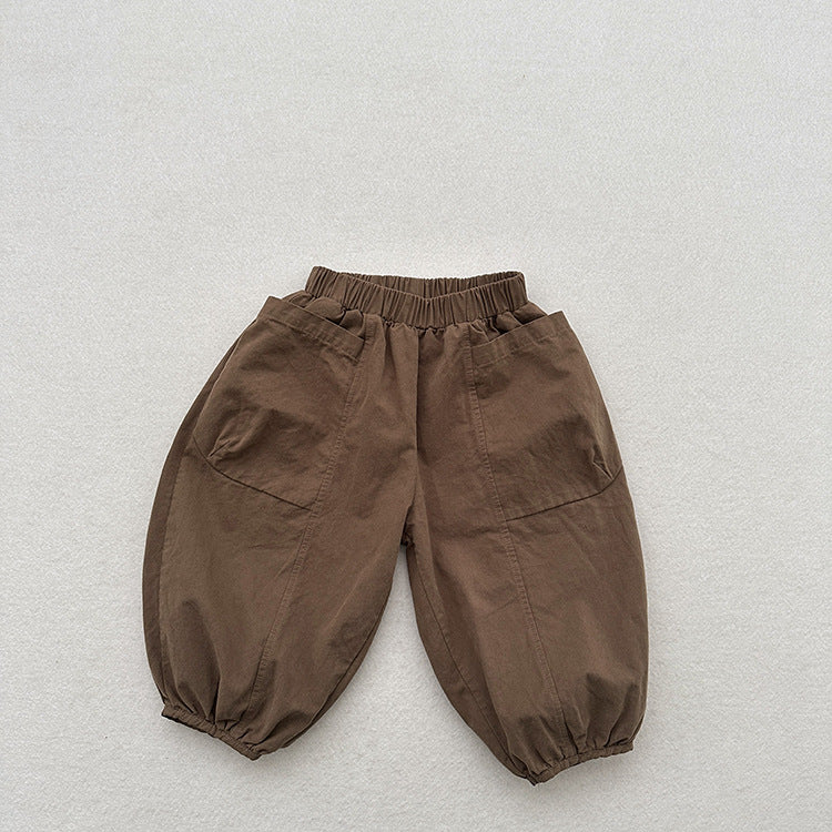 Spring New Arrival Versatile Solid Color Loose Lantern Pants For Children-1