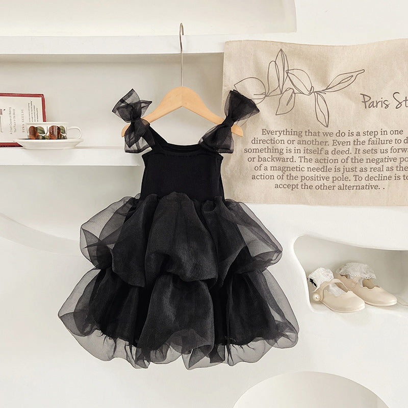 Baby Girl Black Herbon Style Elegant Princess Tutu Dress-0