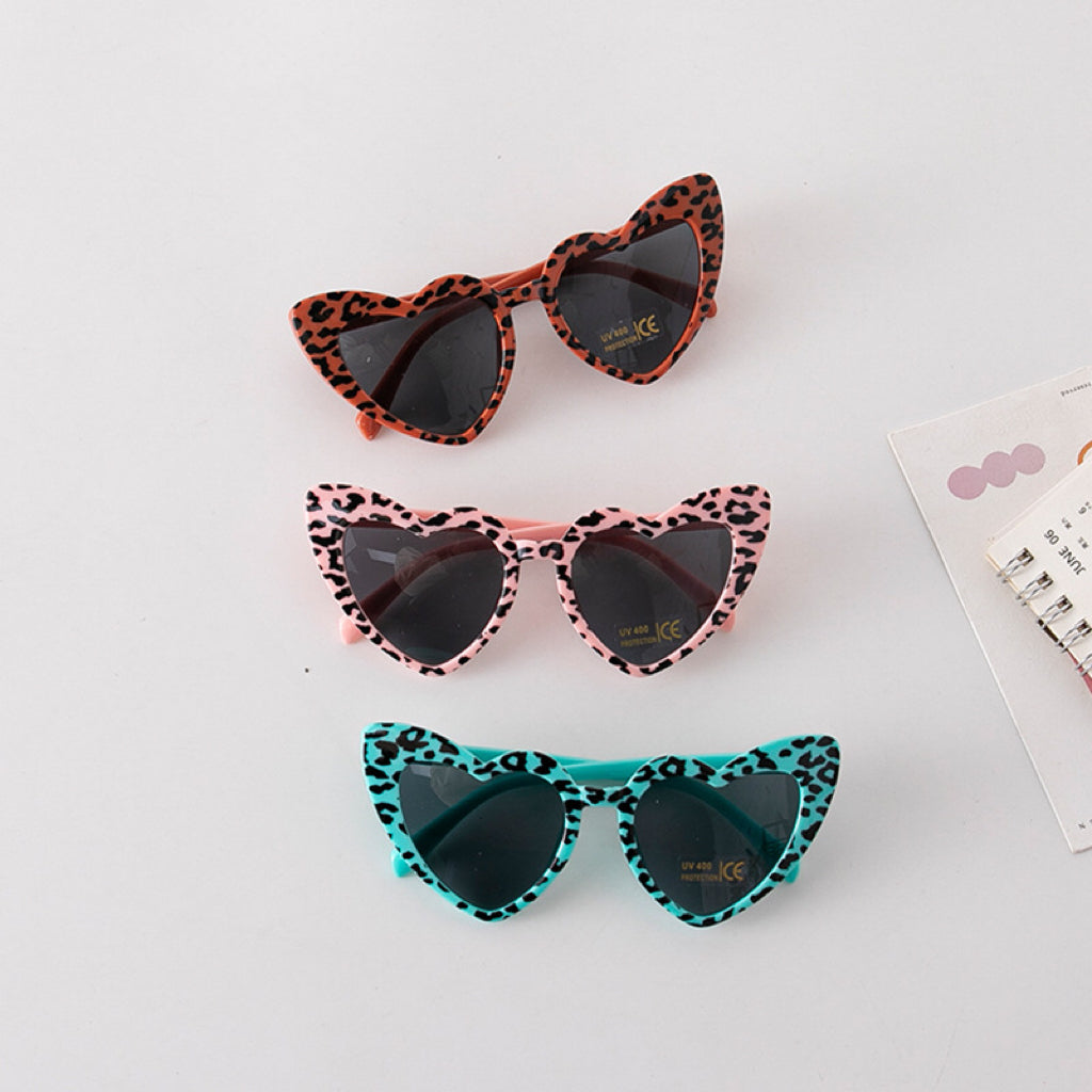 Leopard Print Pattern Heart Shape Fashion Sunglasses-1