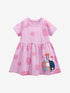 Spring And Summer Baby Girls Short Sleeves Polka Dots Ladybird Pattern Dress-0