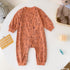 Baby Boy Cartoon Animals Graphic Snap Button Front Design Long Sleeved Romper Jumpsuit-0