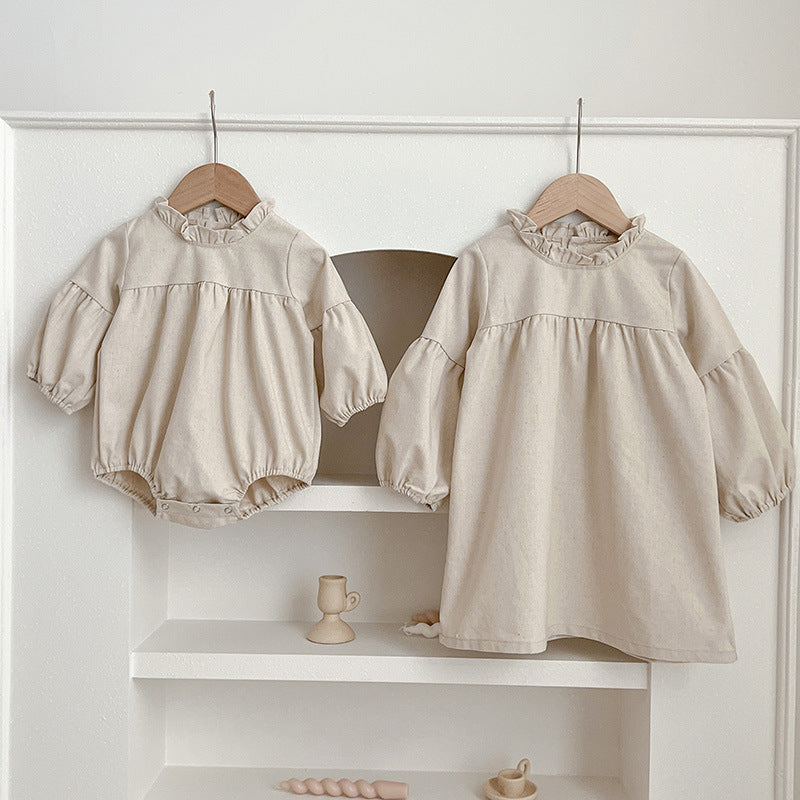 Solid Color Fashion Simple Style Dress &amp; Onesie-0