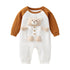 Baby 3D Cartoon Animal Patchwork Design Color Matching Long-Sleeved Rompers-1