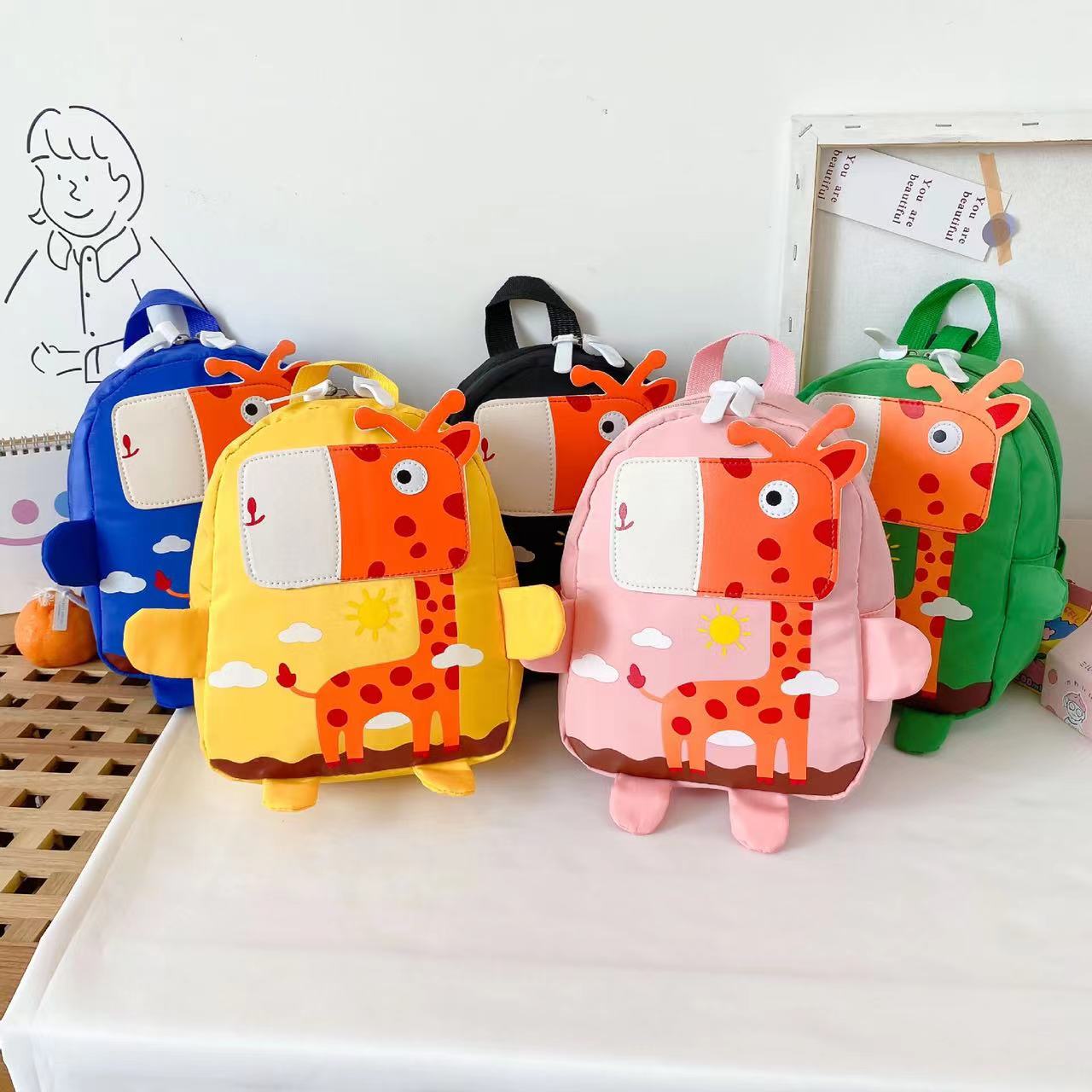 Children Kids Cartoon Animal Pattern Fashion Backpack-1