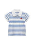 Baby Kids Girls Blue Striped Short Sleeves Polo Shirt-0