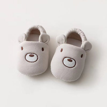 Baby Cartoon Animal Embroidered Graphic Cotton Filling Design Warm Toddle Shoes-1