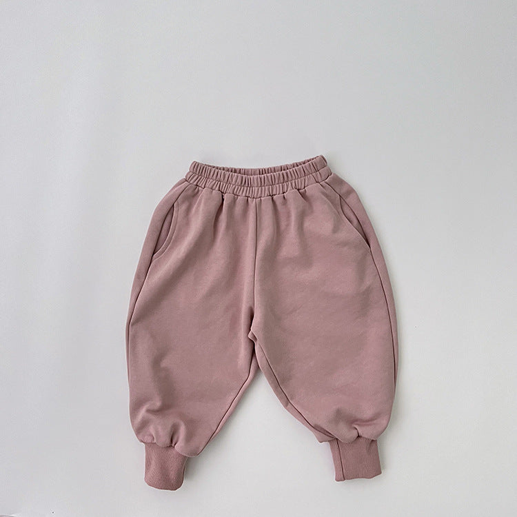 Baby Solid Color Sport Style Cotton Quality Trousers-1