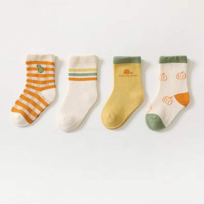 Baby Unisex 1Lot=4 Pairs Smile With House Pattern Socks-1