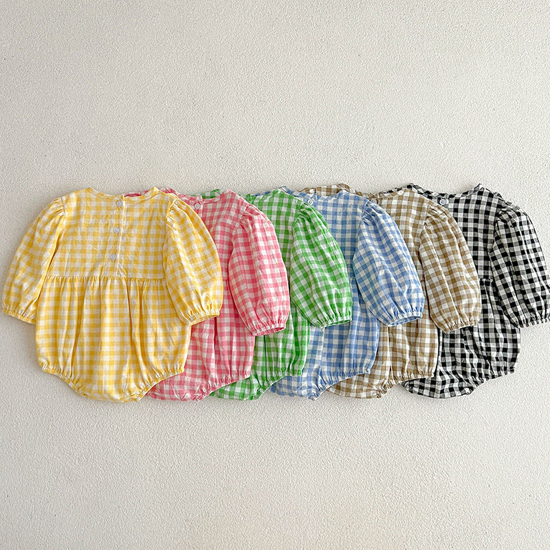 Plaid Pattern Various Style Onesies For Baby Girl-0