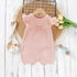 Baby Solid Color Flying Sleeves Sweet Knitted Rompers-1