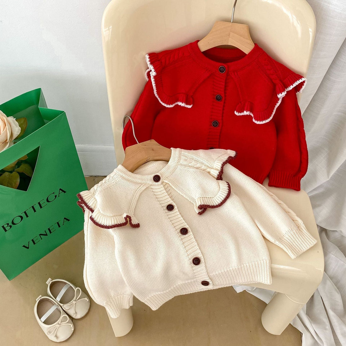 Autumn Vintage Style Knitted Cardigan For Baby Girl-1