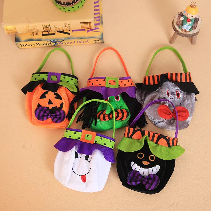 Halloween Witch Pumpkin Tote Bag Children’s Festival Candy Bag Decorative Props-1