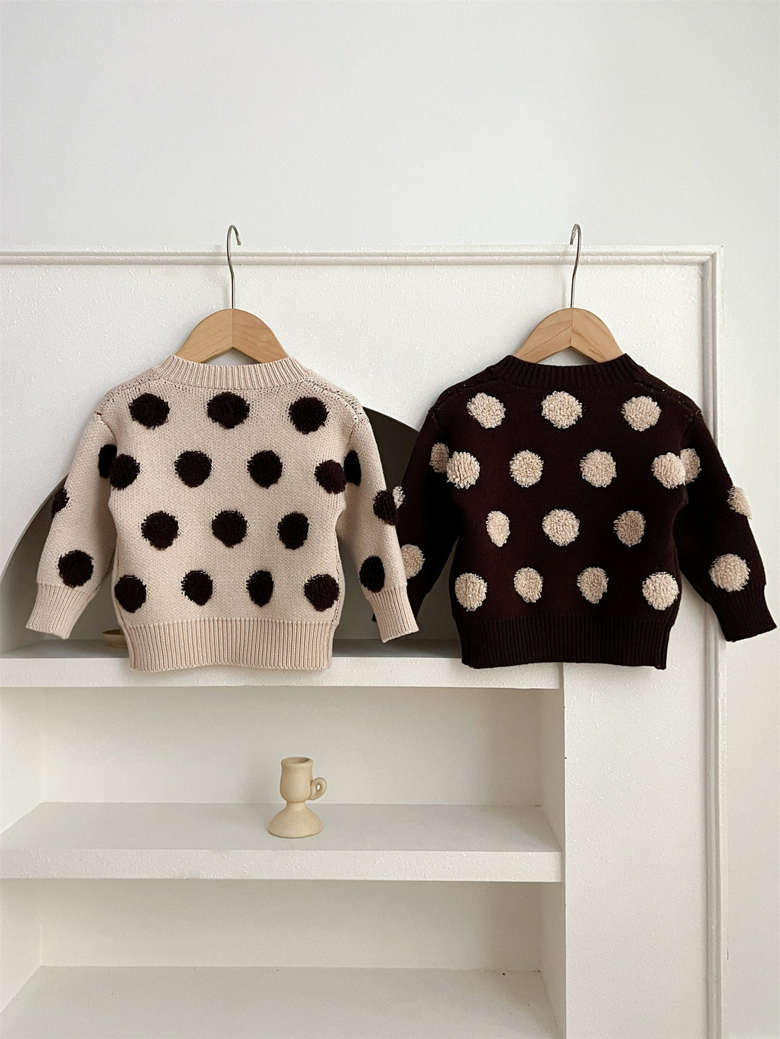 Children’s Polka Dots Knitted Cardigan For Spring – Boys And Girls Sweater-1