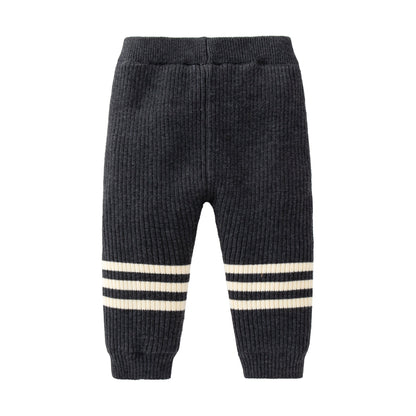 Baby Striped Pattern Casual Warm Leggings-1