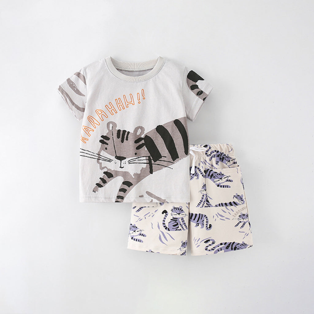 Baby Boy Print Pattern Casual 2023 Fashion Clothing Sets-0